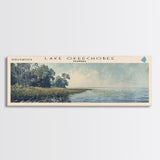 Lake Keechobee Framed Canvas Print, Lake House Decor, Panoramic Wall Art, Travel Poster, Serene Lake Painting, Nature Art