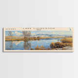 Livingston Framed Canvas Print, Lake House Decor, Panoramic Wall Art, Travel Poster, Beautiful Landscape Painting, Modern Art