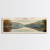 Maidstone Lake Vermont Framed Canvas Print, Lake House Decor, Panoramic Wall Art, Travel Poster, Beautiful Landscape Painting, Modern Art