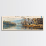 Mallery Lake Framed Canvas Print, Lake House Decor, Panoramic Wall Art, Travel Poster, Scenic Landscape Painting, Rustic Art