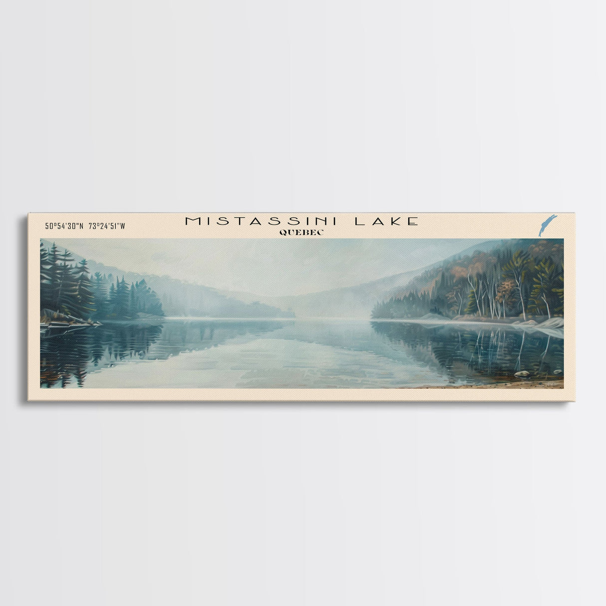 Nantahala Lake North Carolina Framed Canvas Print, Lake House Decor, Panoramic Wall Art, Travel Poster, Scenic Landscape Painting, Contemporary Art