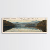 Monticello Reservoir South Carolina Framed Canvas Print, Lake House Decor, Panoramic Wall Art, Travel Poster, Scenic Landscape Painting, Contemporary Art