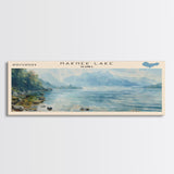 Naknek Lake Framed Canvas Print, Lake House Decor, Panoramic Wall Art, Travel Poster, Landscape Painting, Modern Art