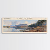 Navajo Lake New Mexico Framed Canvas Print, Lake House Decor, Panoramic Wall Art, Travel Poster, Landscape Painting, Bedroom Decor