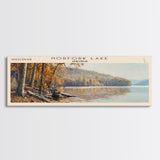 Norfork Lake Arkansas Framed Canvas Print, Lake House Decor, Panoramic Wall Art, Travel Poster, Landscape Painting, Bedroom Decor