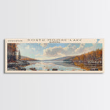 North Moose Lake Utah Framed Canvas Print, Lake House Decor, Panoramic Wall Art, Travel Poster, Beautiful Landscape Painting, Modern Art