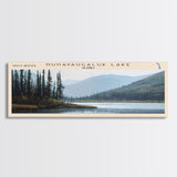 Nunavaugaluk Lake Framed Canvas Print, Lake House Decor, Panoramic Wall Art, Travel Poster, Landscape Painting, Bedroom Decor