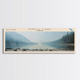 Odell Lake Oregon Framed Canvas Print, Lake House Decor, Panoramic Wall Art, Travel Poster, Landscape Painting, Modern Art