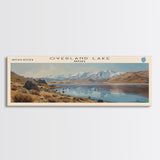 Overland Lake Nevada Framed Canvas Print, Lake House Decor, Panoramic Travel Poster, Scenic Landscape Painting, Living Room Decor