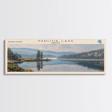 Paulina Lake Oregon Framed Canvas Print, Lake House Decor, Panoramic Travel Poster, Landscape Painting, Bedroom Decor