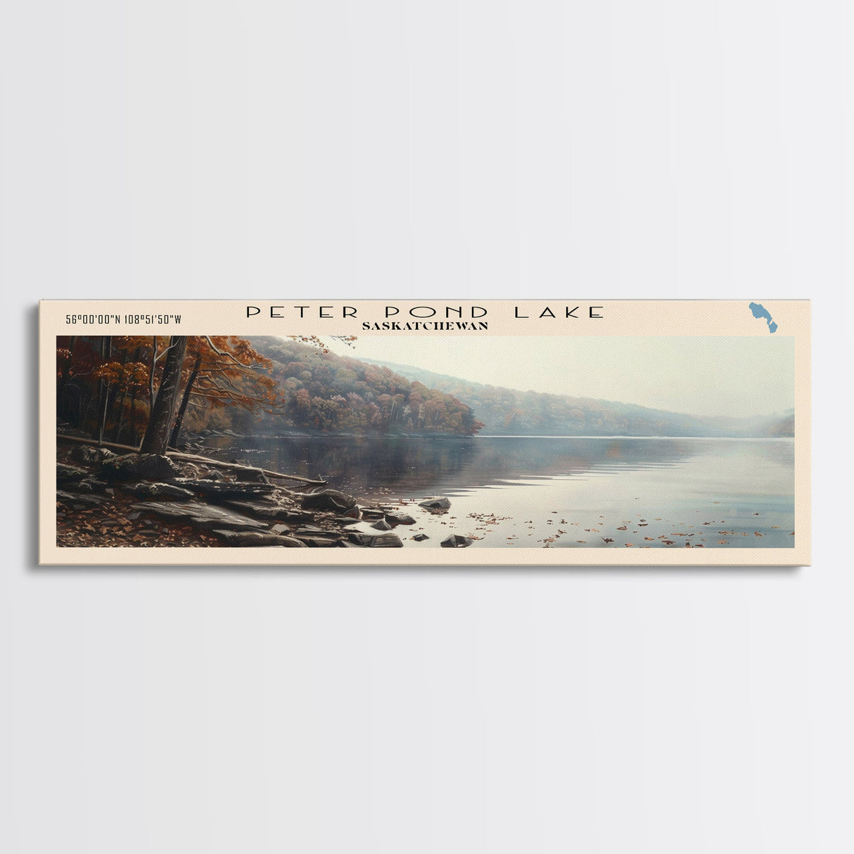 Radner Lake Tennessee Framed Canvas Print, Lake House Decor, Wall Art, Panoramic Travel Poster, Scenic Wall Art, Living Room Decor