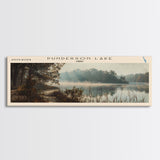 Rockinghorse Lake Framed Canvas Print, Lake House Decor, Wall Art, Panoramic Travel Poster, Scenic Landscape Painting, Modern Art