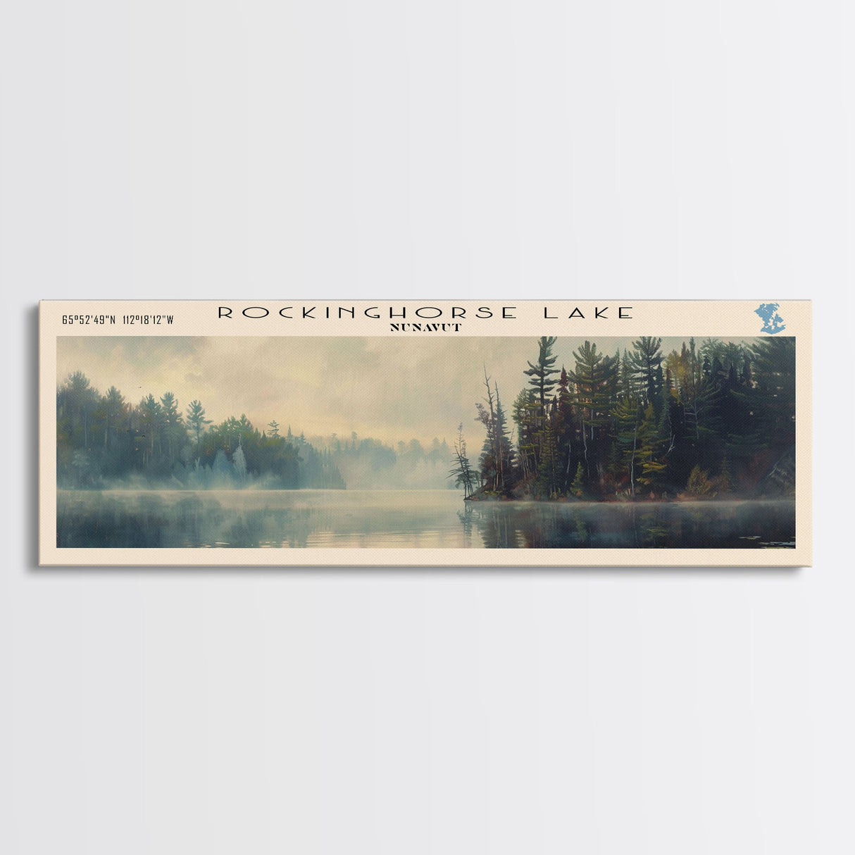 Semmens Lake Panoramic Framed Canvas Print, Lake House Decor, Wall Art, Travel Poster, Scenic Landscape, Living Room Decor, Beautiful Lake