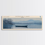 Sebago Lake Framed Canvas Print, Lake House Decor, Panoramic Wall Art, Travel Poster, Scenic Lake Scene, Living Room Decor