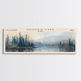 Spofford Lake New Hampshire Panoramic Framed Canvas Print, Lake House Decor, Wall Art, Travel Poster, Beautiful Lake Scene, Bedroom Decor