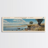 Spooner Lake Nevada Panoramic Framed Canvas Print, Lake House Decor, Wall Art, Travel Poster, Serene Lake Painting, Modern Art