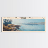 Stillwater Lake Pennsylvania Panoramic Framed Canvas Print, Lake House Decor, Wall Art, Travel Poster, Serene Lake Painting, Living Room Decor