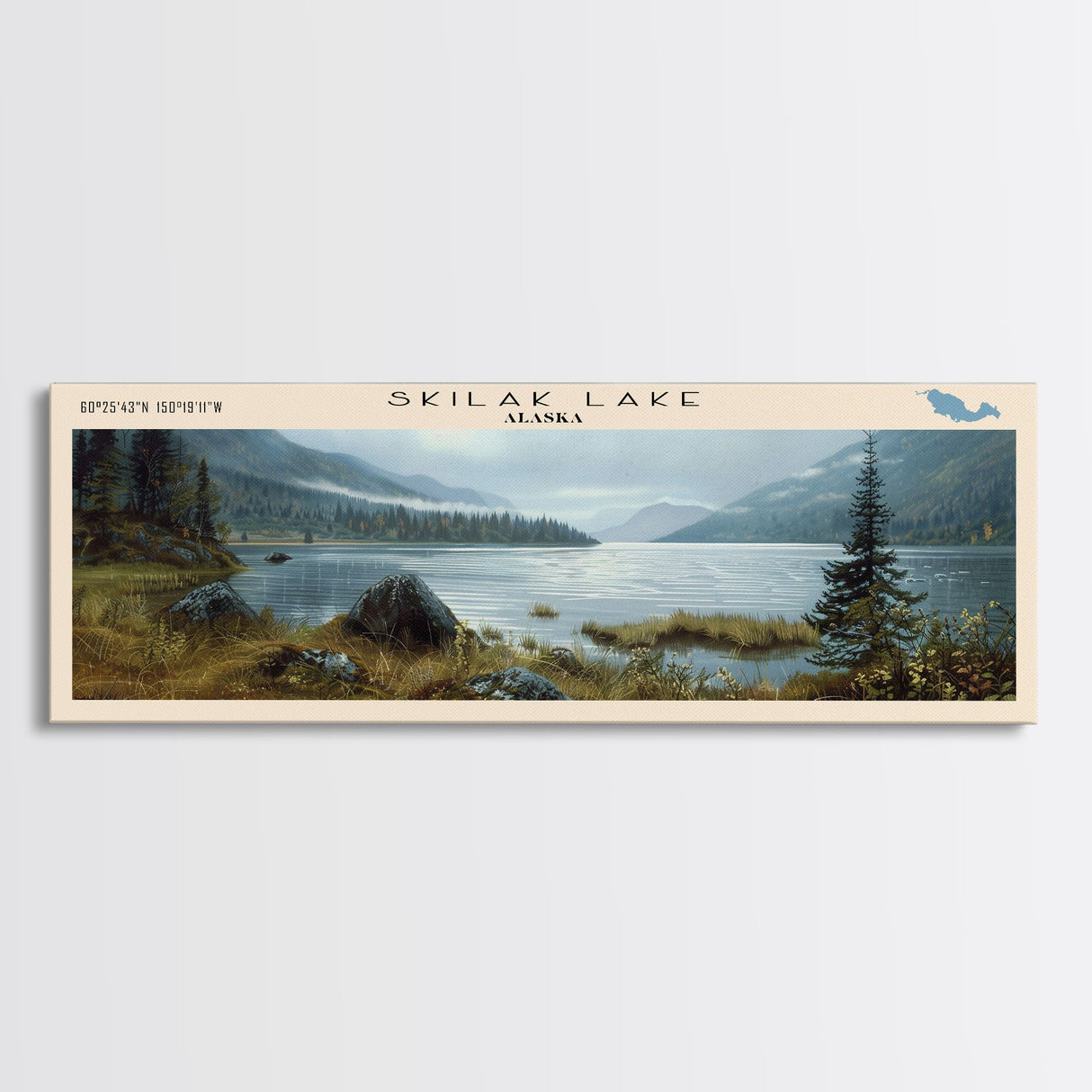 Stockton Lake Missouri Panoramic Framed Canvas Print, Lake House Decor, Wall Art, Travel Poster, Scenic Landscape, Bedroom Decor