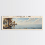 Smithville Lake Missouri Panoramic Framed Canvas Print, Lake House Decor, Wall Art, Travel Poster, Serene Lake Painting, Living Room Decor