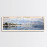 South Lake California Panoramic Framed Canvas Print, Lake House Decor, Wall Art, Travel Poster, Serene Landscape, Modern Art