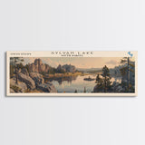 Sylvan Lake South Dakota Panoramic Wall Art, Framed Canvas Print, Lake House Decor, Travel Poster, Scenic Lake Scene, Living Room Decor