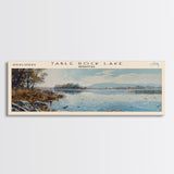 Toledo Bend Panoramic Wall Art, Framed Canvas Print, Lake House Decor, Travel Poster, Serene Landscape, Living Room Art