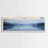 Takslesluk Lake Panoramic Wall Art, Framed Canvas Print, Lake House Decor, Travel Poster, Serene Lake Scene, Living Room Decor