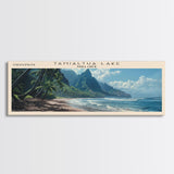 Tamiahua Panoramic Wall Art, Framed Canvas Print, Lake House Decor, Travel Poster, Beautiful Lake Painting, Bedroom Decor