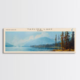 Tazlina Lake Panoramic Wall Art, Framed Canvas Print, Lake House Decor, Travel Poster, Serene Landscape, Living Room Decor, Nature Painting