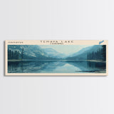 Tenaya Lake California Panoramic Wall Art, Framed Canvas Print, Lake House Decor, Travel Poster, Serene Landscape, Bedroom Decor, Home Decor