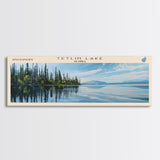 Tulemalu Lake Panoramic Wall Art, Framed Canvas Print, Lake House Decor, Travel Poster, Scenic Lake Scene, Bedroom Art