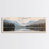 Tioga Lake California Panoramic Wall Art, Framed Canvas Print, Lake House Decor, Travel Poster, Scenic Landscape, Living Room Art