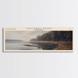 Tustumena Lake Panoramic Wall Art, Framed Canvas Print, Lake House Decor, Travel Poster, Scenic Lake Scene, Living Room Art