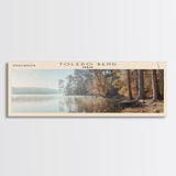 Toledo Bend Panoramic Wall Art, Framed Canvas Print, Lake House Decor, Travel Poster, Serene Landscape, Living Room Art