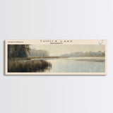 Tunica Lake Mississippi Panoramic Wall Art, Framed Canvas Print, Lake House Decor, Travel Poster, Beautiful Lake Scene, Home Art