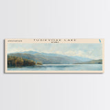 Tusikvoak Lake Panoramic Wall Art, Framed Canvas Print, Lake House Decor, Travel Poster, Serene Landscape, Home Decor