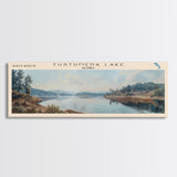 Tustumena Lake Panoramic Wall Art, Framed Canvas Print, Lake House Decor, Travel Poster, Scenic Lake Scene, Living Room Art