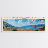 Upper Klamath Lake Panoramic Wall Art, Framed Canvas Print, Lake House Decor, Travel Poster, Scenic Lake Scene, Living Room Art