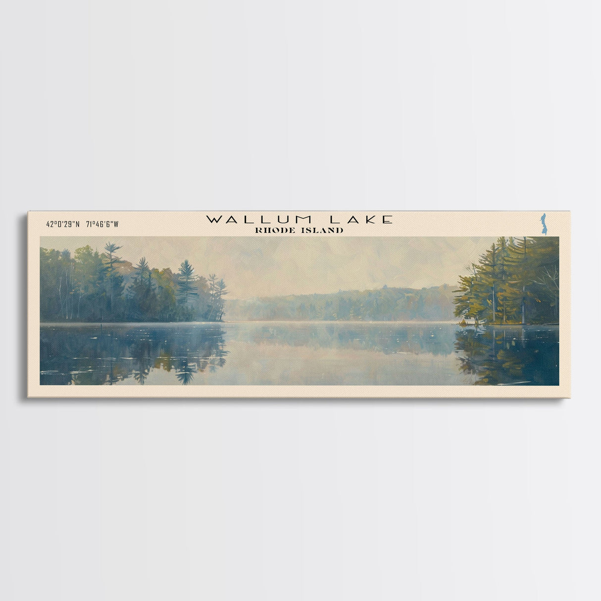 Wilson Lake Arizona Panoramic Wall Art, Framed Canvas Print, Lake House Decor, Travel Poster, Scenic Lake Scene, Bedroom Art