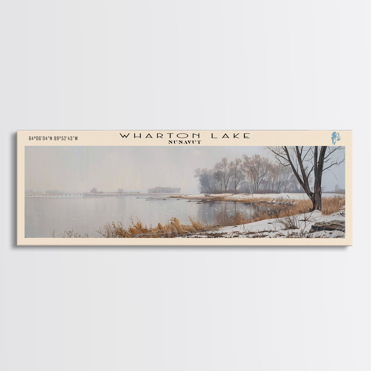 Yellowstone Lake Panoramic Wall Art, Framed Canvas Print, Lake House Decor, Travel Poster, Beautiful Lake Scene, Living Room Decor