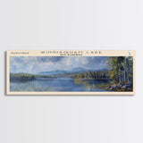 Winnisquam Lake New Hampshire Panoramic Wall Art, Framed Canvas Print, Lake House Decor, Travel Poster, Beautiful Lake Scene, Living Room Art