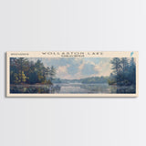 Wollaston Lake Panoramic Wall Art, Framed Canvas Print, Lake House Decor, Travel Poster, Scenic Lake Scene, Bedroom Decor