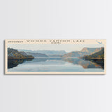 Woods Canyon Lake Arizona Panoramic Wall Art, Framed Canvas Print, Lake House Decor, Travel Poster, Serene Landscape, Home Art