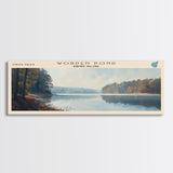 Worden Pond Rhode Island Panoramic Wall Art, Framed Canvas Print, Lake House Decor, Travel Poster, Beautiful Lake Scene, Living Room Decor