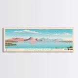 Elephant Butte Reservoir New Mexico Framed Canvas Print, Panoramic Wall Art, Midcentury Modern, Pop Art, Living Room Decor, Travel Poster, Lake Art