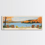 Gardner Lake Connecticut Framed Canvas Print, Panoramic Wall Art, Midcentury Modern, Pop Art, Bedroom Decor, Travel Poster, Lake View, Artistic Decor