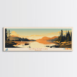 Georgetown Lake Montana Framed Canvas Print, Panoramic Wall Art, Midcentury Modern, Pop Art, Living Room Decor, Travel Poster, Nature Art, Lake House Art