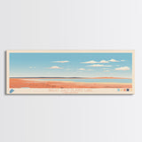 Great Salt Plains Lake Oklahoma Framed Canvas Print, Panoramic Art, Midcentury Modern, Pop Art, Bedroom Decor, Travel Poster, Lake House Art, Wall Art