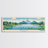 Griffith Lake Vermont Framed Canvas Print, Panoramic Wall Art, Midcentury Modern, Pop Art, Living Room Wall Art, Travel Poster, Lake View, Nature Art