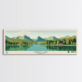 Harvey Lake Vermont Framed Canvas Print, Panoramic Wall Art, Midcentury Modern, Pop Art, Living Room Wall Art, Travel Poster, Lake View, Artistic Decor